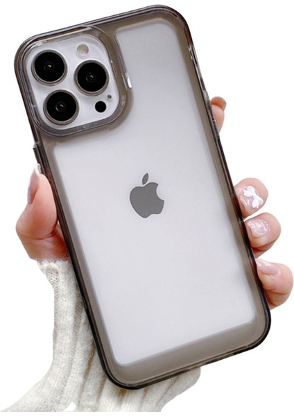 İphone 11 Uyumlu Kristal Space Gümüş Buton Kamera Çıkıntılı Kılıf darbe emici Koruycu kapak