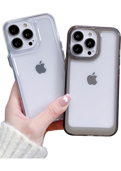 İphone 11 Uyumlu Kristal Space Gümüş Buton Kamera Çıkıntılı Kılıf darbe emici Koruycu kapak