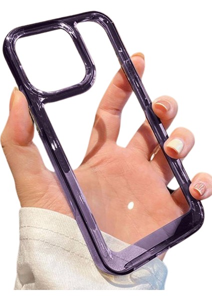 İphone 11 Uyumlu Kristal Space Gümüş Buton Kamera Çıkıntılı Kılıf darbe emici Koruycu kapak