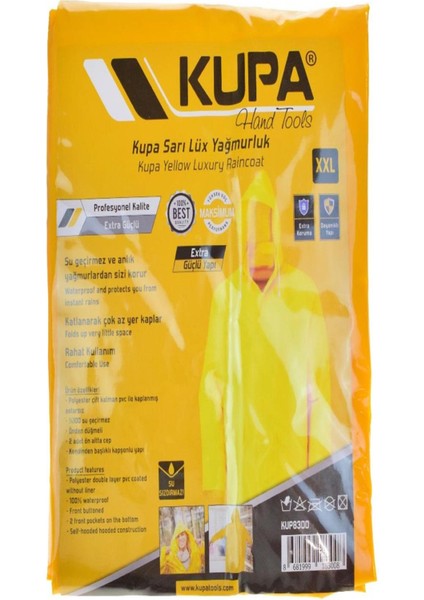 Kupa Lüx Sarı Çıt Çıtlı Yağmurluk KUP8300