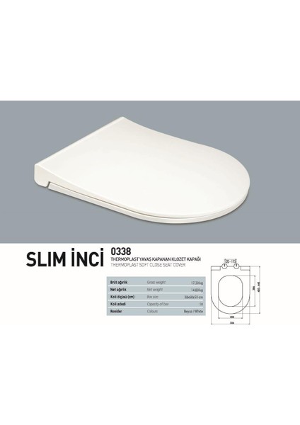 Slim Inci Thermoplast Yavaş Kapanır Klozet Kapağı
