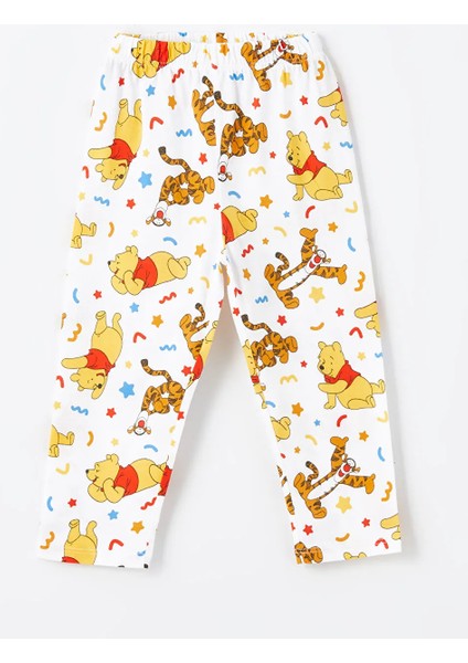 LC Waikiki Lcw Baby ekru Baskılı Polo Yaka Kısa Kollu Winnie The Pooh Baskılı Erkek Bebek Pijama Takımı