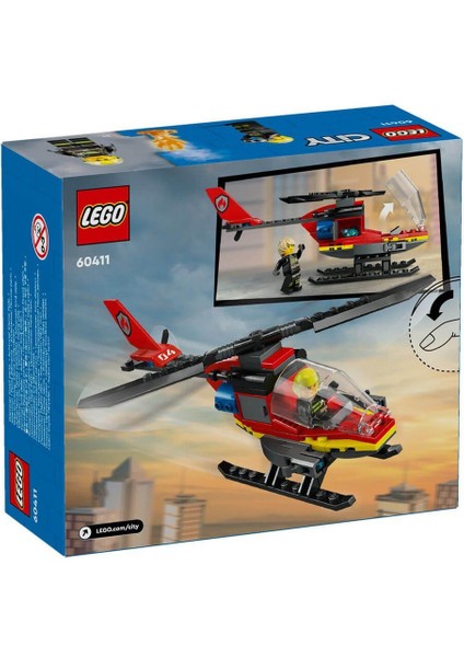 60411 LEGO City Itfaiye Kurtarma Helikopteri 85 Parça +5 Yaş fırsatları