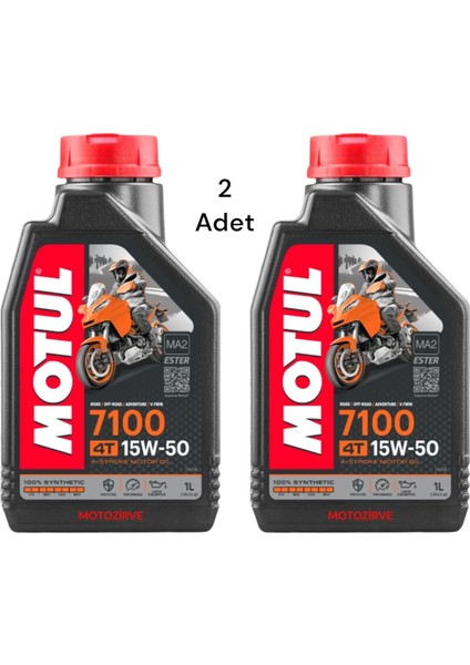 7100 15W-50 4t Tam Sentetik Motor Yağı 1 Litre (2 Adet)