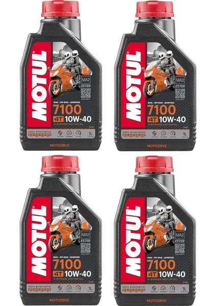 7100 10W40 4t % 100 Sentetik Motor Yağı 1 Litre (4 Adet)