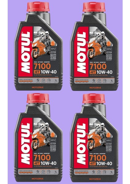7100 10W40 4t % 100 Sentetik Motor Yağı 1 Litre (4 Adet)