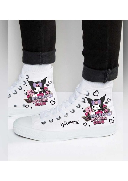 Morlu Kuromiki Baskılı Keten Çocuk Spor Ayakkabı Sneaker