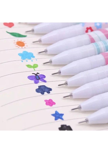 Kawaii Karikatürleri Jel Renkli Tükenmez Kalem Seti 10'lu modelleri