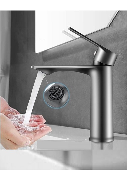 Siyah Lavabo Bataryası Black Paslanmaz Garantili Musluk Prinç Aç Kapa Ergonomik