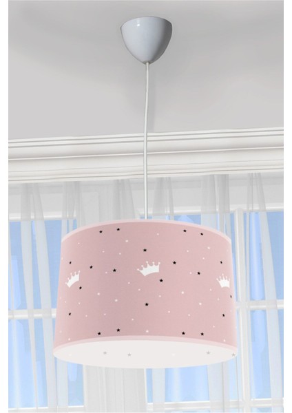 Pembe Çocuk Odası Sarkıt Avize, 30x60 cm, Plastik, 1 ampul, şık ve renkli dekorasyon