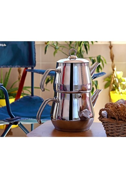 Büyük Boy Paslanmaz Çelik Çaydanlık, Metal Kulp, 2 L Hacim modelleri