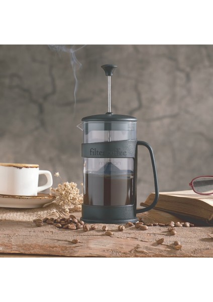 French Press Kahve ve Bitki Çayı French Press Çay ve Kahve Demleme 400ML Siyah French Press