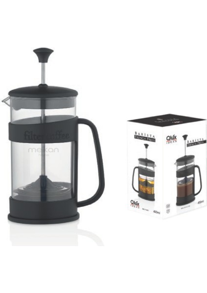 French Press Kahve ve Bitki Çayı French Press Çay ve Kahve Demleme 400ML Siyah French Press