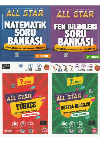 7. Sınıf All Star Tüm Dersler Beceri Temelli Soru Bankası Seti 4 Kitap