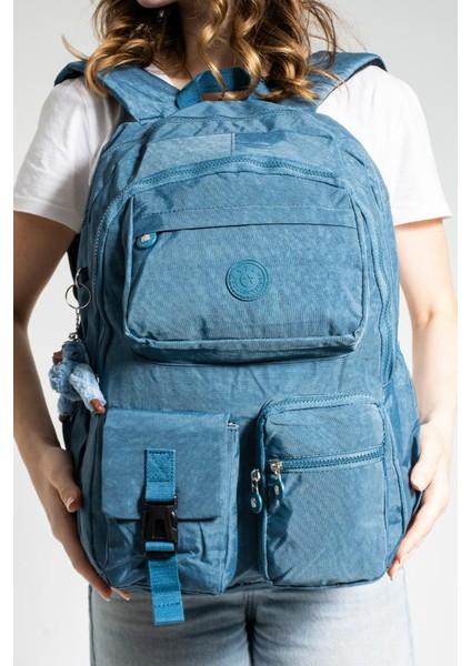 571 Collection Klinkır Sırt Çantası Çok Cepli 45 x 30 cm Büyük Boy Lise Üniversite Çantası fiyatları