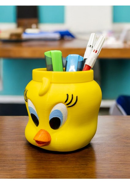 Tweety Figürlü Kalemlik & Fırçalık & Masaüstü Düzenleyici Dekoratif Organizer modelleri
