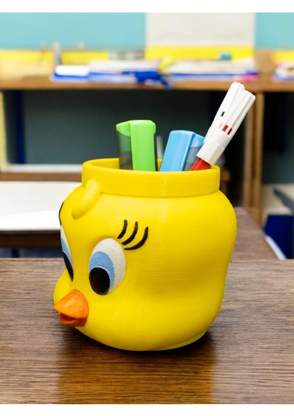 Tweety Figürlü Kalemlik & Fırçalık & Masaüstü Düzenleyici Dekoratif Organizer indirimleri
