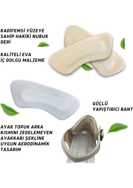 Ayakkabı Topuk Vurma Önleyici Deri Ped Doğal Dolgulu Kendinden Yapışkanlı Koyu Gri 1 Çift modelleri