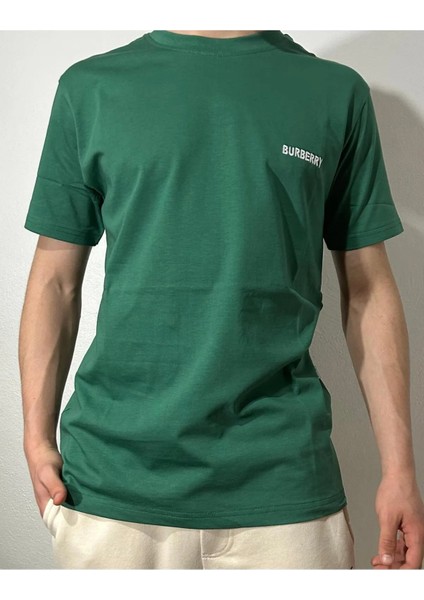 Nakışlı Bisiklet Yaka Erkek T-Shirt