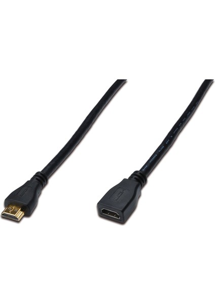 HDMI High Speed wih Ethernet Uzatma Kablosu (HDMI 1.4), 2160p, Ultra HD 4K, HDMI tip A Erkek - HDMI tip A Dişi, 5 metre,  AWG30 , 3x zırhlı, UL, altın kaplama, siyah renk