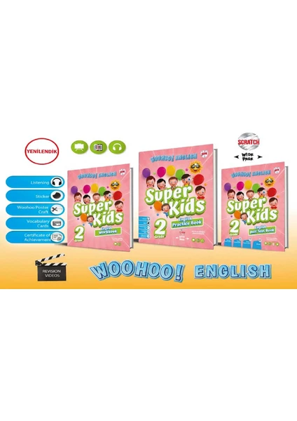 Kırmızı Beyaz Yayınlar 2. Sınıf  Woohoo ! Englısh Super Kids