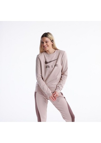 W Nsw Air Flc Crew Kadın Kahverengi Günlük Stil T-Shirt DV8054-292