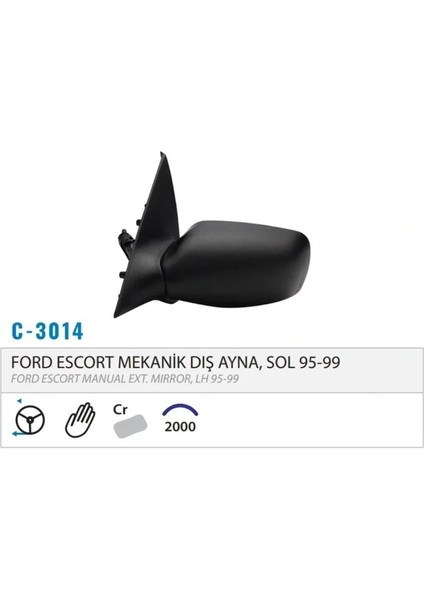 Ford Escort Sol Dış Dikiz Ayna 1995-2001 Arası M003.3014 94AB17683FC