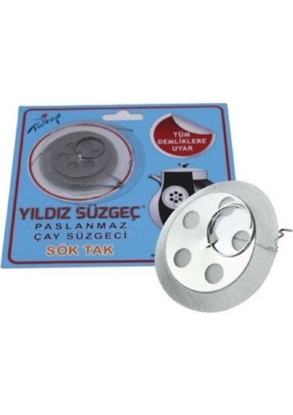Paslanmaz Çelik Metal Süzek, Demlik İçin 5'li Set, 500-999 ml