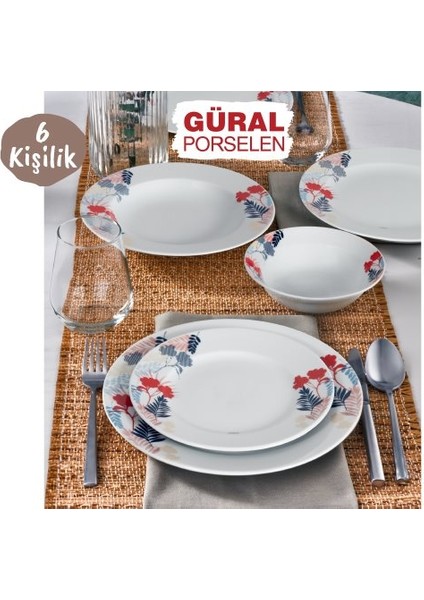 24 Parça Çift Dekorlu Yemek Seti