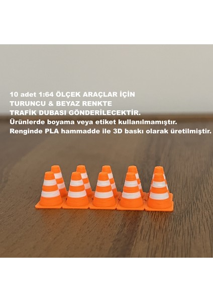 1:64 Ölçek Diaroma Trafik Aksesuarı Duba (10 Adet) - (Araçlar Dahil Değildir)