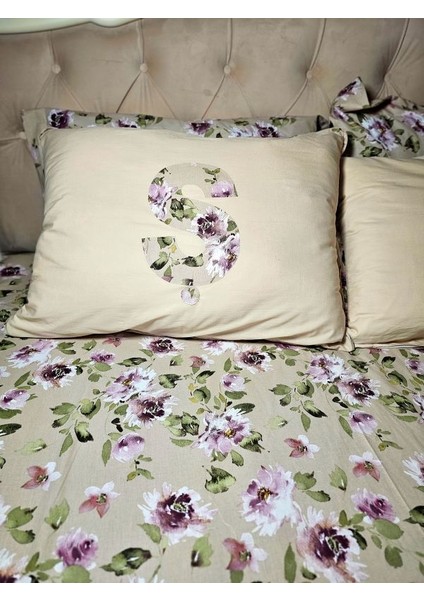 El Yapımı Harf Aplikeli % 100 Pamuk Dekoratif 2 'li Yastık Kılıfı ve Çarsaf fiyatları