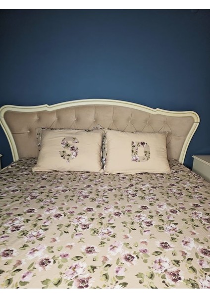 El Yapımı Harf Aplikeli % 100 Pamuk Dekoratif 2 'li Yastık Kılıfı ve Çarsaf modelleri