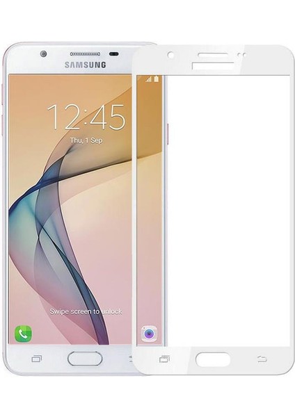 Galaxy J7 Prime Ekran Koruyucu Ekranı Tam Kaplayan Düz Cam Ekran Koruyucu