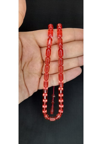 Ateş Kehribar Turuncu Renk Tesbih Kapsül Kesim 6X10MM T-381 modelleri