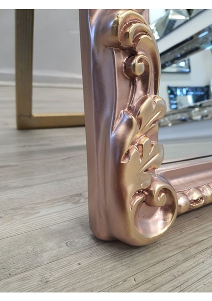 Princess Copper Gold Model Rose Gold Altın Renk Dekoratif Ayaklı Boy Aynası