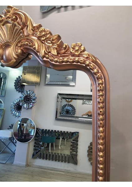 Princess Copper Gold Model Rose Gold Altın Renk Dekoratif Ayaklı Boy Aynası