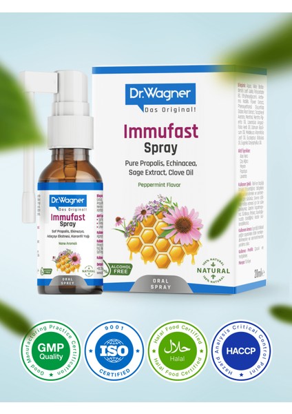 Immufast Spray Propolis Ekinezya ve Adaçayı Nazal Sprey 20 ml