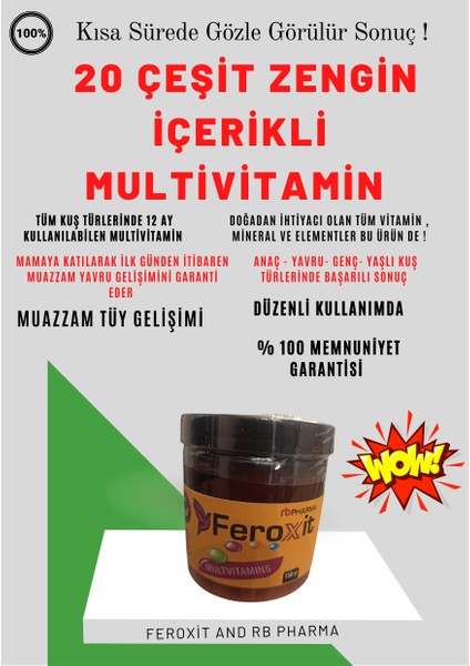 Yeni Nesil Multivitamin 20 Çeşit Zengin Içerik 150GR