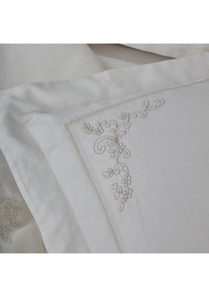 Yakut Işlemeli Çift Kişilik 7 Parça Nevresim + Pike Set