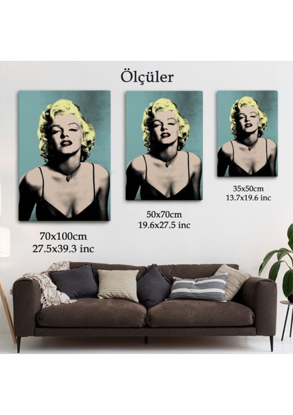 Dekoratif Kanvas Tablo Duvar Dekoru Sarı Saçlı Kadın Marilyn Monroe 5251 Bungknv