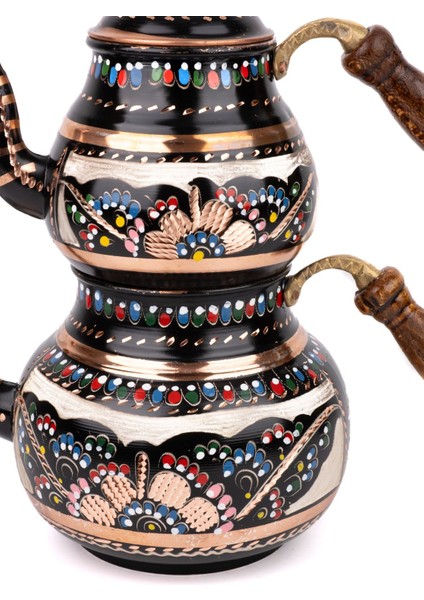 Çok Renkli Bakır Çaydanlık 3 L Büyük Boy Ekonomik ve Şık Tasarım