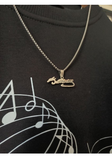 Mustafa Kemal Atatürk Imzası Gümüş Renk 316L Paslanmaz Çelik Figür Kolye modelleri