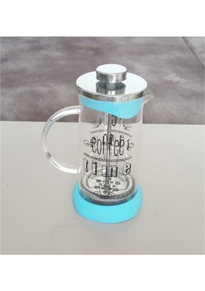 Mavi Krom French Press Bitki Çayı Demliği 350 ml, şık ve kullanışlı tasarım
