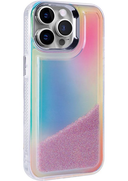 Cupcase iPhone 14 Pro Max Kılıf Airbagli Renkli Arka Yüzey Boncuk Tasarımlı Zore Kumul Kapak-Pembe modelleri