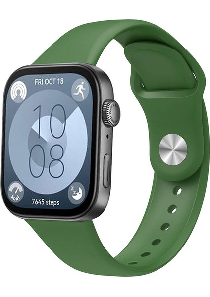 Cupcase Huawei Watch Fit 3 Krd-11 22MM Silikon Kordon-Koyu Yeşil