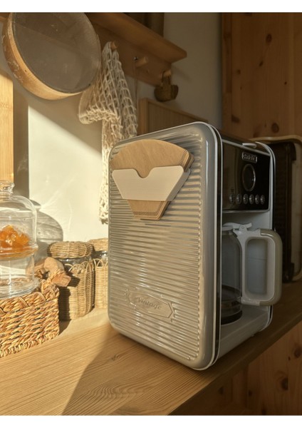 İnci Beyazı Filtre Kahve Kağıdı Tutucu, 225 ml, şık ve kullanışlı tasarım