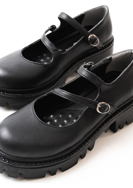 868-756 Siyah Günlük Yüksek Tabanlı Loafer Ayakkabı