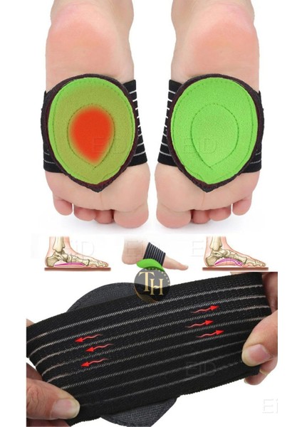 Memory Foam Ortopedik Ark Destek Çorabı Medikal Ayak Boşluğu Destek Pedi Esnek Çift Düz Tabanlık Ön