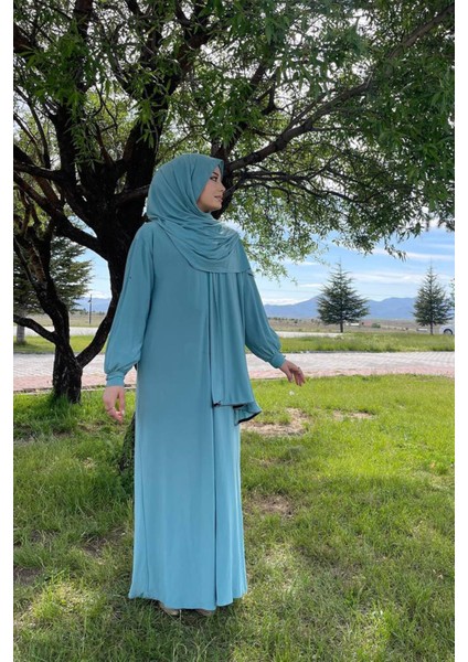 Shawl Kadın Mint Şallı Ferace SYR006