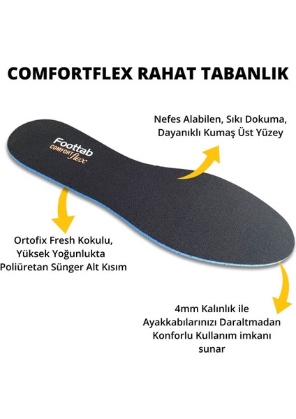 Poliüretan Comfortflex Siyah Bez Ayakkabı Tabanlığı, Yumuşak Tabanlık, Spor, Klasik, Ayakkabı Taban